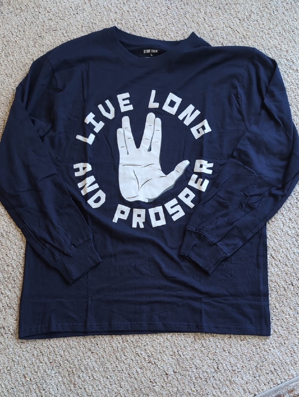 Men's Long Sleeve Star Trek "Live Long And Prosper" Shirt